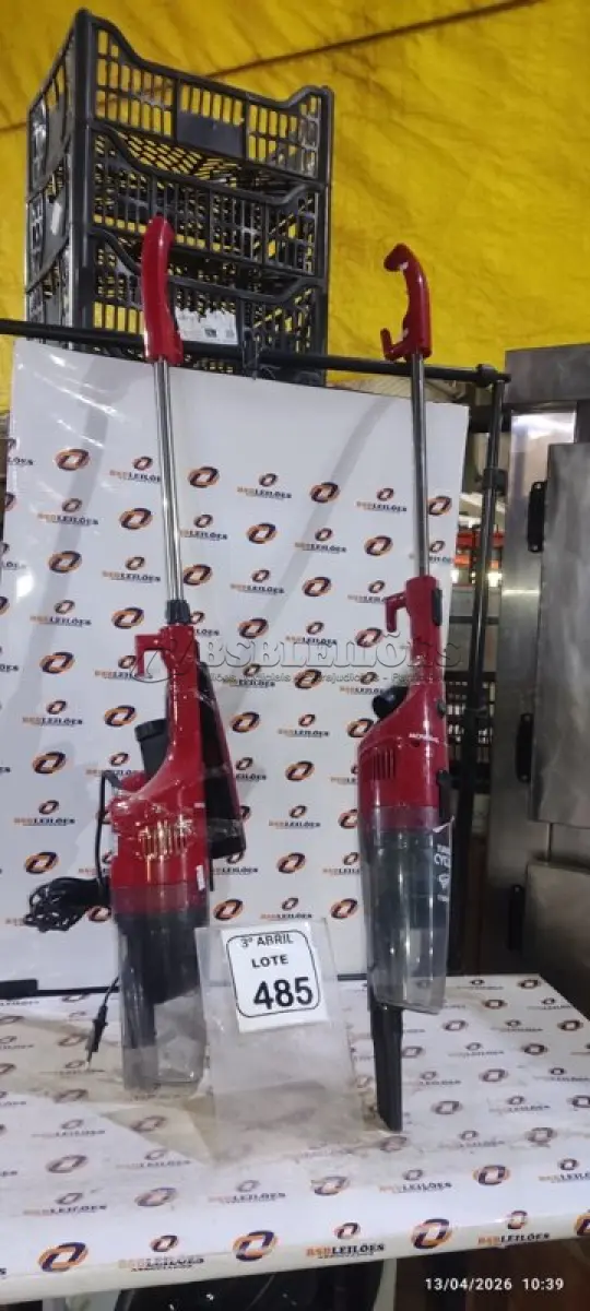 LOTE 485 - 02 ASPIRADORES DE PÓ 220V MARCA MONDIAL. (NO ESTADO) ATENÇÃO! FAZER A VISITAÇÃO ANTES DE ARREMATAR, NÃO SABEMOS SE FUNCIONA, LEILÃO NÃO TEM GARANTIA E NEM DEVOLUÇÃO, SUJEITO A POSSÍVEIS AVARIAS VISÍVEIS/OCULTAS E/OU AUSÊNCIA DE COMPONENTES.