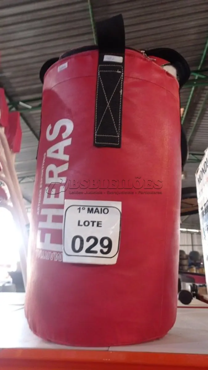 LOTE 029 - 01 SACO DE PANCADAS MARCA FHERAS. (NO ESTADO) ATENÇÃO! FAZER A VISITAÇÃO ANTES DE ARREMATAR, NÃO SABEMOS SE FUNCIONA, LEILÃO NÃO TEM GARANTIA E NEM DEVOLUÇÃO, SUJEITO A POSSÍVEIS AVARIAS VISÍVEIS/OCULTAS E/OU AUSÊNCIA DE COMPONENTES.