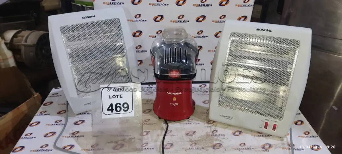 LOTE 469 - 01 PIPOQUEIRA MARCA MONDIAL E 02 AQUECEDORES MARCA MONDIAL. (NO ESTADO) ATENÇÃO! FAZER A VISITAÇÃO ANTES DE ARREMATAR, NÃO SABEMOS SE FUNCIONA, LEILÃO NÃO TEM GARANTIA E NEM DEVOLUÇÃO, SUJEITO A POSSÍVEIS AVARIAS VISÍVEIS/OCULTAS E/OU AUSÊNCIA DE COMPONENTES.