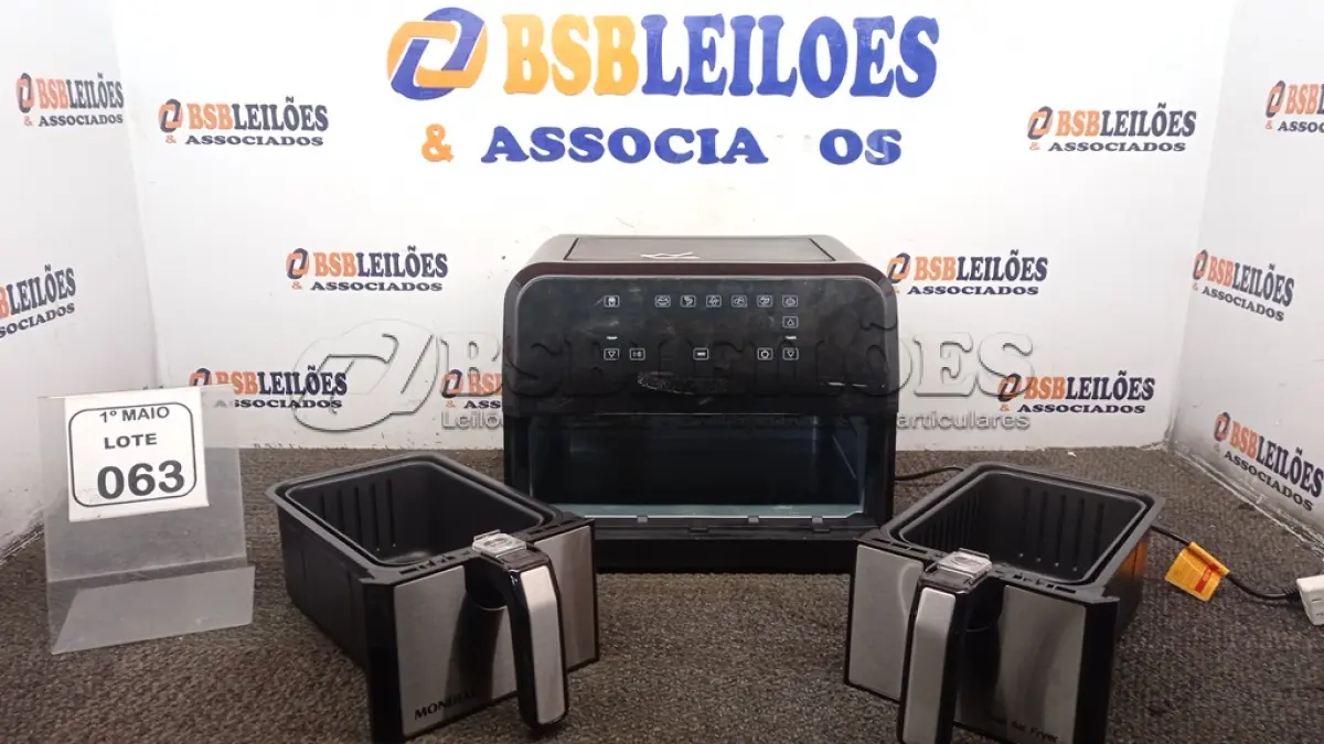 LOTE 063 - 01 DUAL AIR FRYER 220V MARCA MONDIAL. (NO ESTADO) ATENÇÃO! FAZER A VISITAÇÃO ANTES DE ARREMATAR, NÃO SABEMOS SE FUNCIONA, LEILÃO NÃO TEM GARANTIA E NEM DEVOLUÇÃO, SUJEITO A POSSÍVEIS AVARIAS VISÍVEIS/OCULTAS E/OU AUSÊNCIA DE COMPONENTES.