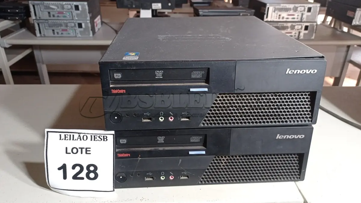 LOTE 128 - 02 CPUS LENOVO. (NO ESTADO) ATENÇÃO! FAZER A VISITAÇÃO ANTES DE ARREMATAR, NÃO SABEMOS SE FUNCIONA, LEILÃO NÃO TEM GARANTIA E NEM DEVOLUÇÃO, SUJEITO A POSSÍVEIS AVARIAS VISÍVEIS/OCULTAS E/OU AUSÊNCIA DE COMPONENTES.