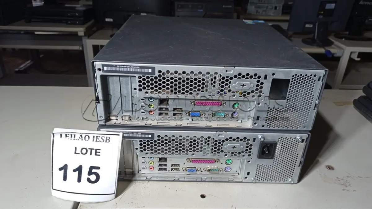 LOTE 115 - 02 CPUS LENOVO. (NO ESTADO) ATENÇÃO! FAZER A VISITAÇÃO ANTES DE ARREMATAR, NÃO SABEMOS SE FUNCIONA, LEILÃO NÃO TEM GARANTIA E NEM DEVOLUÇÃO, SUJEITO A POSSÍVEIS AVARIAS VISÍVEIS/OCULTAS E/OU AUSÊNCIA DE COMPONENTES.
