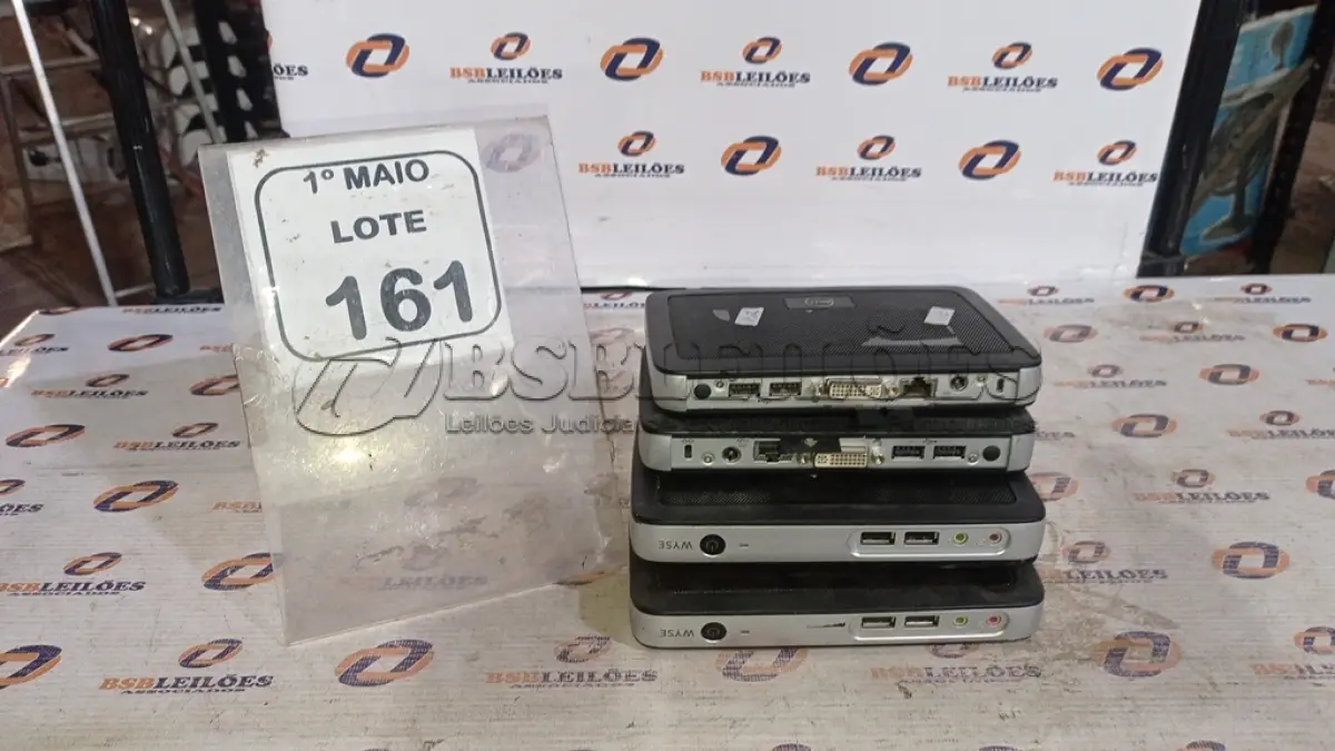 LOTE 161 - 04 MINIS PC MODELO WYSE MARCA DELL. (NO ESTADO) ATENÇÃO! FAZER A VISITAÇÃO ANTES DE ARREMATAR, NÃO SABEMOS SE FUNCIONA, LEILÃO NÃO TEM GARANTIA E NEM DEVOLUÇÃO, SUJEITO A POSSÍVEIS AVARIAS VISÍVEIS/OCULTAS E/OU AUSÊNCIA DE COMPONENTES.