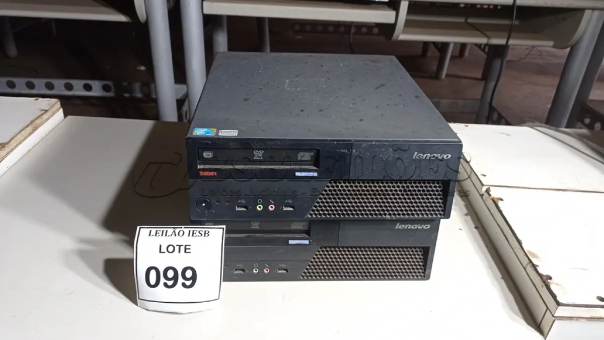 LOTE 099 - 02 CPUS LENOVO. (NO ESTADO) ATENÇÃO! FAZER A VISITAÇÃO ANTES DE ARREMATAR, NÃO SABEMOS SE FUNCIONA, LEILÃO NÃO TEM GARANTIA E NEM DEVOLUÇÃO, SUJEITO A POSSÍVEIS AVARIAS VISÍVEIS/OCULTAS E/OU AUSÊNCIA DE COMPONENTES.