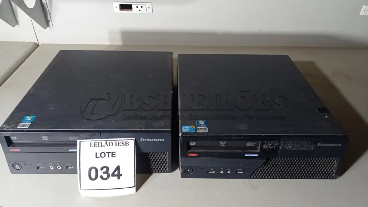 LOTE 034 - 02 CPUS LENOVO. (NO ESTADO) ATENÇÃO! FAZER A VISITAÇÃO ANTES DE ARREMATAR, NÃO SABEMOS SE FUNCIONA, LEILÃO NÃO TEM GARANTIA E NEM DEVOLUÇÃO, SUJEITO A POSSÍVEIS AVARIAS VISÍVEIS/OCULTAS E/OU AUSÊNCIA DE COMPONENTES.