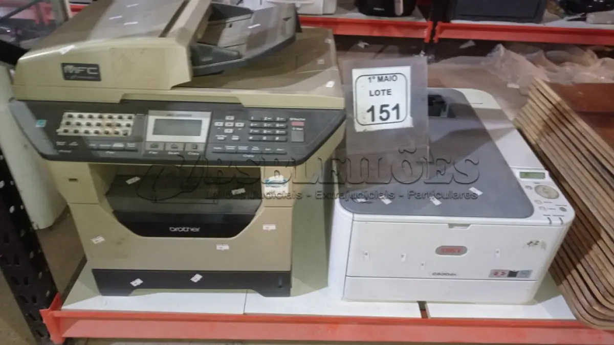 LOTE 151 - 01 IMPRESSORA MODELO C530DN MARCA OKI E 01 IMPRESSORA MODELO MFC-8990DW. (NO ESTADO) ATENÇÃO! FAZER A VISITAÇÃO ANTES DE ARREMATAR, NÃO SABEMOS SE FUNCIONA, LEILÃO NÃO TEM GARANTIA E NEM DEVOLUÇÃO, SUJEITO A POSSÍVEIS AVARIAS VISÍVEIS/OCULTAS E/OU AUSÊNCIA DE COMPONENTES.