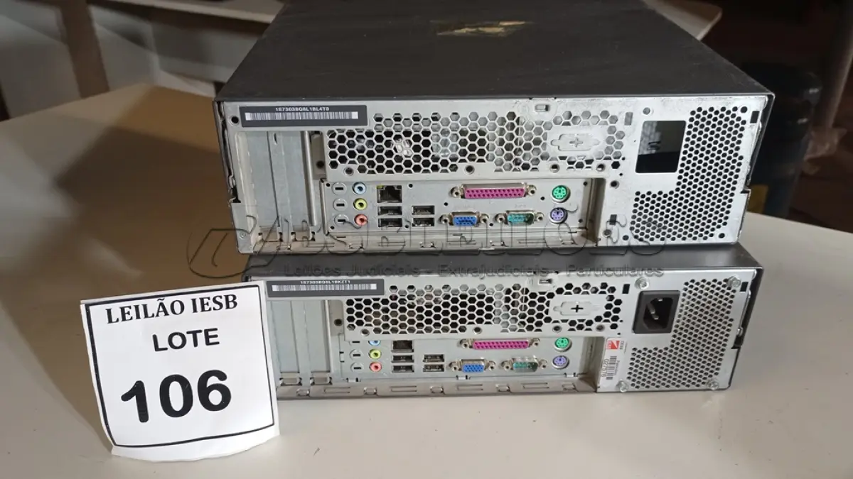 LOTE 106 - 02 CPUS LENOVO. (NO ESTADO) ATENÇÃO! FAZER A VISITAÇÃO ANTES DE ARREMATAR, NÃO SABEMOS SE FUNCIONA, LEILÃO NÃO TEM GARANTIA E NEM DEVOLUÇÃO, SUJEITO A POSSÍVEIS AVARIAS VISÍVEIS/OCULTAS E/OU AUSÊNCIA DE COMPONENTES.