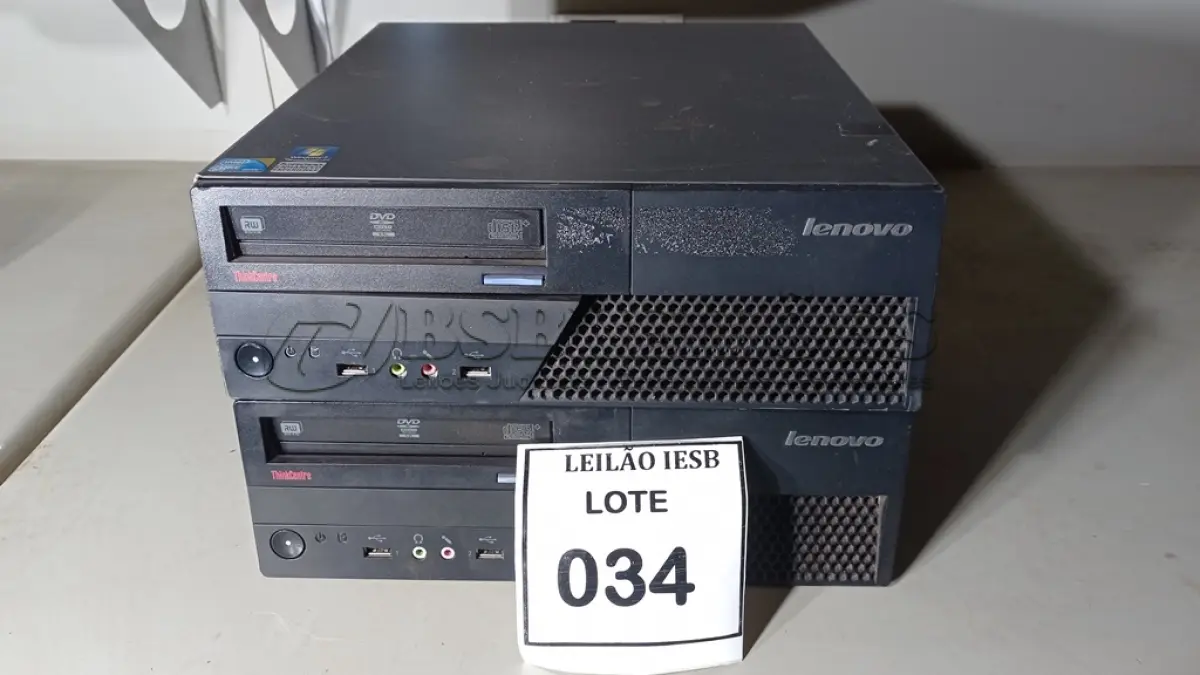LOTE 034 - 02 CPUS LENOVO. (NO ESTADO) ATENÇÃO! FAZER A VISITAÇÃO ANTES DE ARREMATAR, NÃO SABEMOS SE FUNCIONA, LEILÃO NÃO TEM GARANTIA E NEM DEVOLUÇÃO, SUJEITO A POSSÍVEIS AVARIAS VISÍVEIS/OCULTAS E/OU AUSÊNCIA DE COMPONENTES.