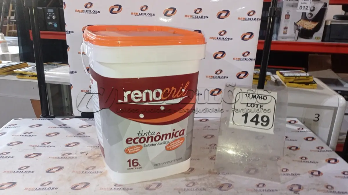 LOTE 149 - 01 BALDE DE SELADOR ACRÍLICO 16L INTERIOR/EXTERIOR MARCA RENOCRIL. (NO ESTADO) ATENÇÃO! FAZER A VISITAÇÃO ANTES DE ARREMATAR, NÃO SABEMOS SE FUNCIONA, LEILÃO NÃO TEM GARANTIA E NEM DEVOLUÇÃO, SUJEITO A POSSÍVEIS AVARIAS VISÍVEIS/OCULTAS E/OU AUSÊNCIA DE COMPONENTES.