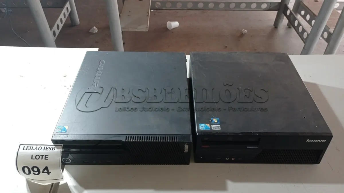 LOTE 094 - 02 CPUS LENOVO. (NO ESTADO) ATENÇÃO! FAZER A VISITAÇÃO ANTES DE ARREMATAR, NÃO SABEMOS SE FUNCIONA, LEILÃO NÃO TEM GARANTIA E NEM DEVOLUÇÃO, SUJEITO A POSSÍVEIS AVARIAS VISÍVEIS/OCULTAS E/OU AUSÊNCIA DE COMPONENTES.