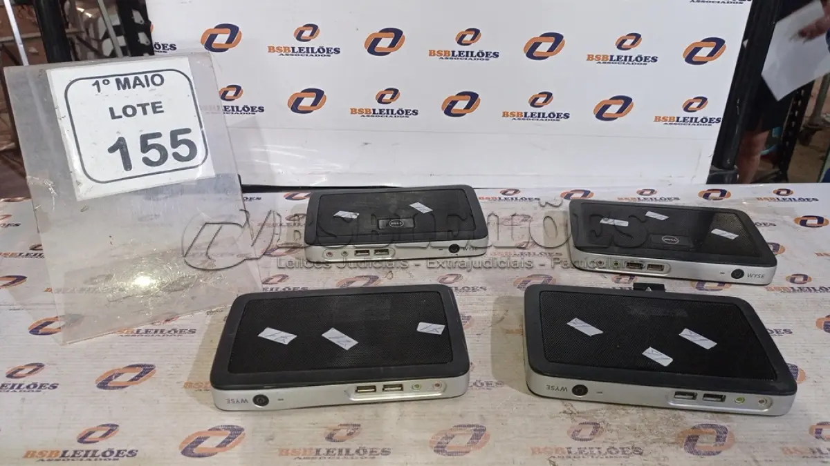LOTE 155 - 04 MINIS PC MODELO WYSE MARCA DELL. (NO ESTADO) ATENÇÃO! FAZER A VISITAÇÃO ANTES DE ARREMATAR, NÃO SABEMOS SE FUNCIONA, LEILÃO NÃO TEM GARANTIA E NEM DEVOLUÇÃO, SUJEITO A POSSÍVEIS AVARIAS VISÍVEIS/OCULTAS E/OU AUSÊNCIA DE COMPONENTES.
