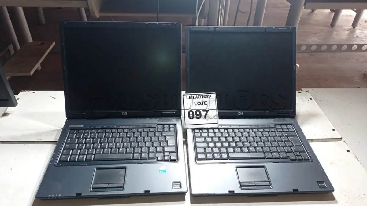 LOTE 097 - 02 NOTEBOOKS HP SEM FONTE. (NO ESTADO) ATENÇÃO! FAZER A VISITAÇÃO ANTES DE ARREMATAR, NÃO SABEMOS SE FUNCIONA, LEILÃO NÃO TEM GARANTIA E NEM DEVOLUÇÃO, SUJEITO A POSSÍVEIS AVARIAS VISÍVEIS/OCULTAS E/OU AUSÊNCIA DE COMPONENTES.