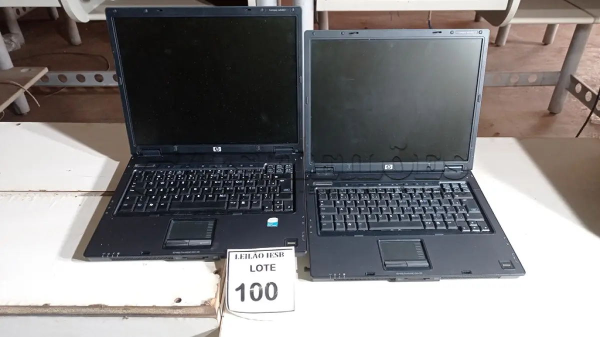 LOTE 100 - 02 NOTEBOOKS HP SEM FONTE. (NO ESTADO) ATENÇÃO! FAZER A VISITAÇÃO ANTES DE ARREMATAR, NÃO SABEMOS SE FUNCIONA, LEILÃO NÃO TEM GARANTIA E NEM DEVOLUÇÃO, SUJEITO A POSSÍVEIS AVARIAS VISÍVEIS/OCULTAS E/OU AUSÊNCIA DE COMPONENTES.