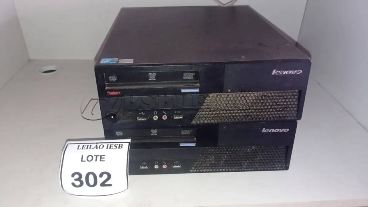 LOTE 302 - 02 CPUS LENOVO. (NO ESTADO) ATENÇÃO! FAZER A VISITAÇÃO ANTES DE ARREMATAR, NÃO SABEMOS SE FUNCIONA, LEILÃO NÃO TEM GARANTIA E NEM DEVOLUÇÃO, SUJEITO A POSSÍVEIS AVARIAS VISÍVEIS/OCULTAS E/OU AUSÊNCIA DE COMPONENTES.