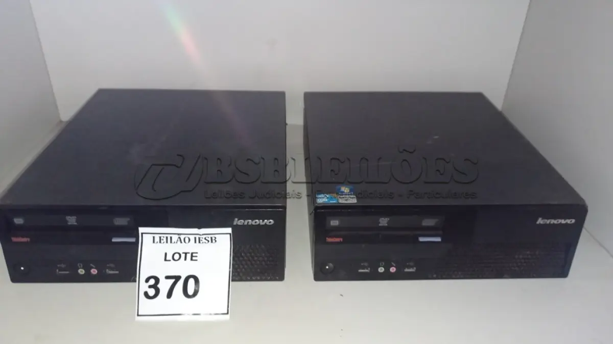 LOTE 370 - 02 CPUS LENOVO. (NO ESTADO) ATENÇÃO! FAZER A VISITAÇÃO ANTES DE ARREMATAR, NÃO SABEMOS SE FUNCIONA, LEILÃO NÃO TEM GARANTIA E NEM DEVOLUÇÃO, SUJEITO A POSSÍVEIS AVARIAS VISÍVEIS/OCULTAS E/OU AUSÊNCIA DE COMPONENTES.