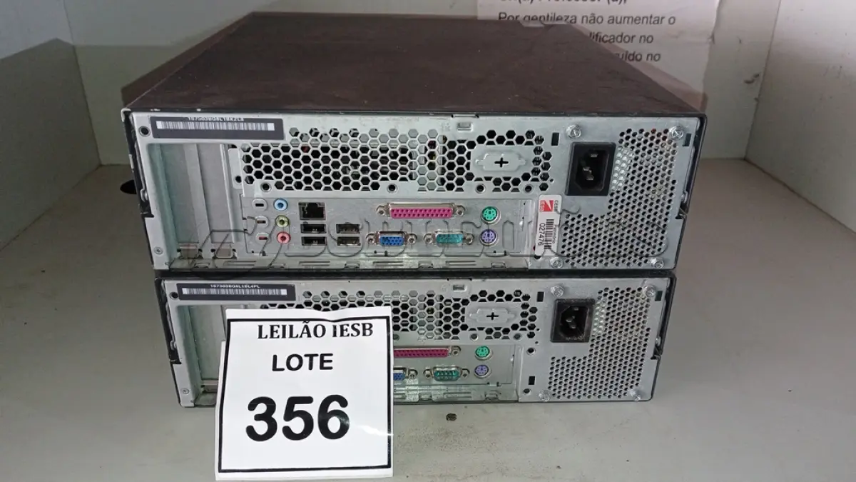LOTE 356 - 02 CPUS LENOVO. (NO ESTADO) ATENÇÃO! FAZER A VISITAÇÃO ANTES DE ARREMATAR, NÃO SABEMOS SE FUNCIONA, LEILÃO NÃO TEM GARANTIA E NEM DEVOLUÇÃO, SUJEITO A POSSÍVEIS AVARIAS VISÍVEIS/OCULTAS E/OU AUSÊNCIA DE COMPONENTES.