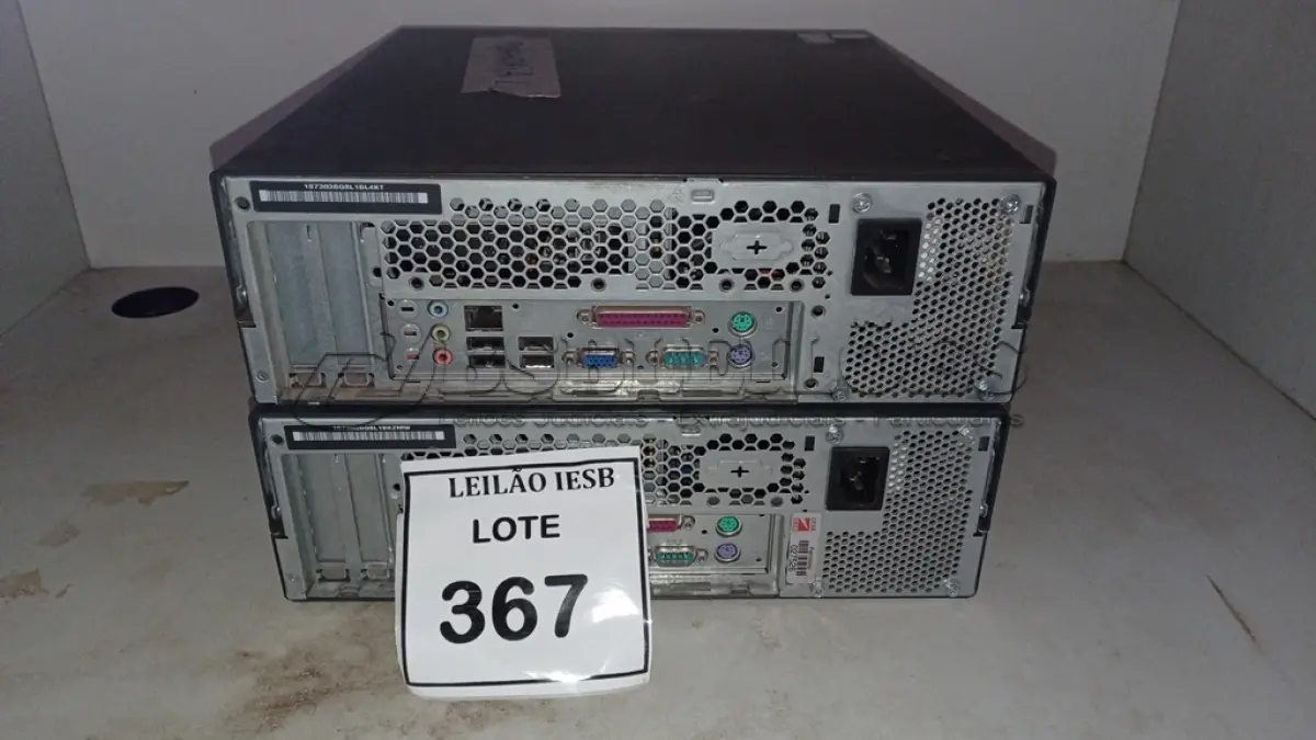 LOTE 367 - 02 CPUS LENOVO. (NO ESTADO) ATENÇÃO! FAZER A VISITAÇÃO ANTES DE ARREMATAR, NÃO SABEMOS SE FUNCIONA, LEILÃO NÃO TEM GARANTIA E NEM DEVOLUÇÃO, SUJEITO A POSSÍVEIS AVARIAS VISÍVEIS/OCULTAS E/OU AUSÊNCIA DE COMPONENTES.