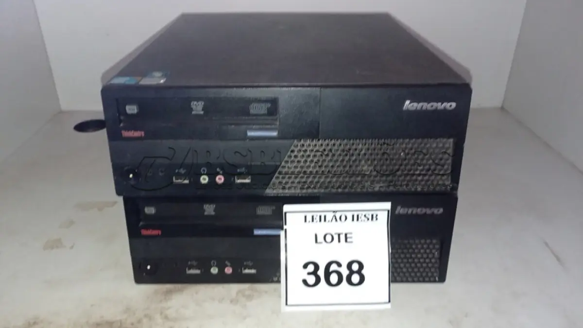 LOTE 368 - 02 CPUS LENOVO. (NO ESTADO) ATENÇÃO! FAZER A VISITAÇÃO ANTES DE ARREMATAR, NÃO SABEMOS SE FUNCIONA, LEILÃO NÃO TEM GARANTIA E NEM DEVOLUÇÃO, SUJEITO A POSSÍVEIS AVARIAS VISÍVEIS/OCULTAS E/OU AUSÊNCIA DE COMPONENTES.