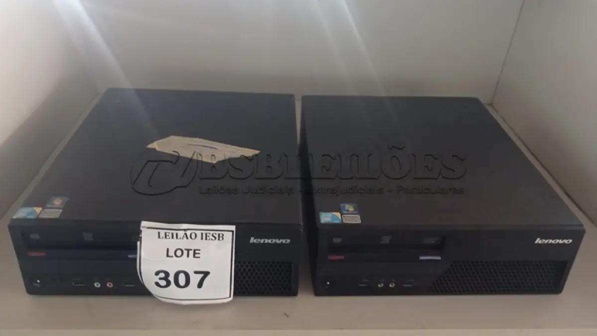 LOTE 307 - 02 CPUS LENOVO. (NO ESTADO) ATENÇÃO! FAZER A VISITAÇÃO ANTES DE ARREMATAR, NÃO SABEMOS SE FUNCIONA, LEILÃO NÃO TEM GARANTIA E NEM DEVOLUÇÃO, SUJEITO A POSSÍVEIS AVARIAS VISÍVEIS/OCULTAS E/OU AUSÊNCIA DE COMPONENTES.