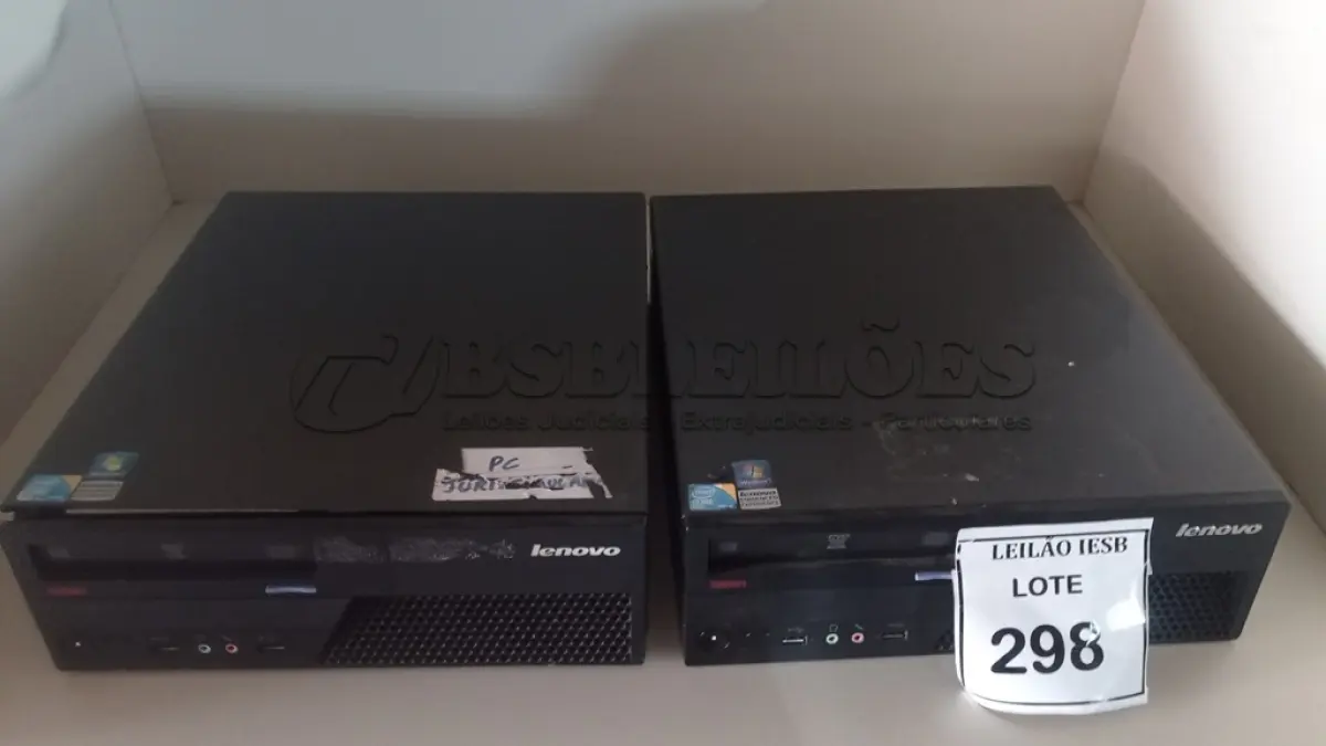 LOTE 298 - 02 CPUS LENOVO. (NO ESTADO) ATENÇÃO! FAZER A VISITAÇÃO ANTES DE ARREMATAR, NÃO SABEMOS SE FUNCIONA, LEILÃO NÃO TEM GARANTIA E NEM DEVOLUÇÃO, SUJEITO A POSSÍVEIS AVARIAS VISÍVEIS/OCULTAS E/OU AUSÊNCIA DE COMPONENTES.