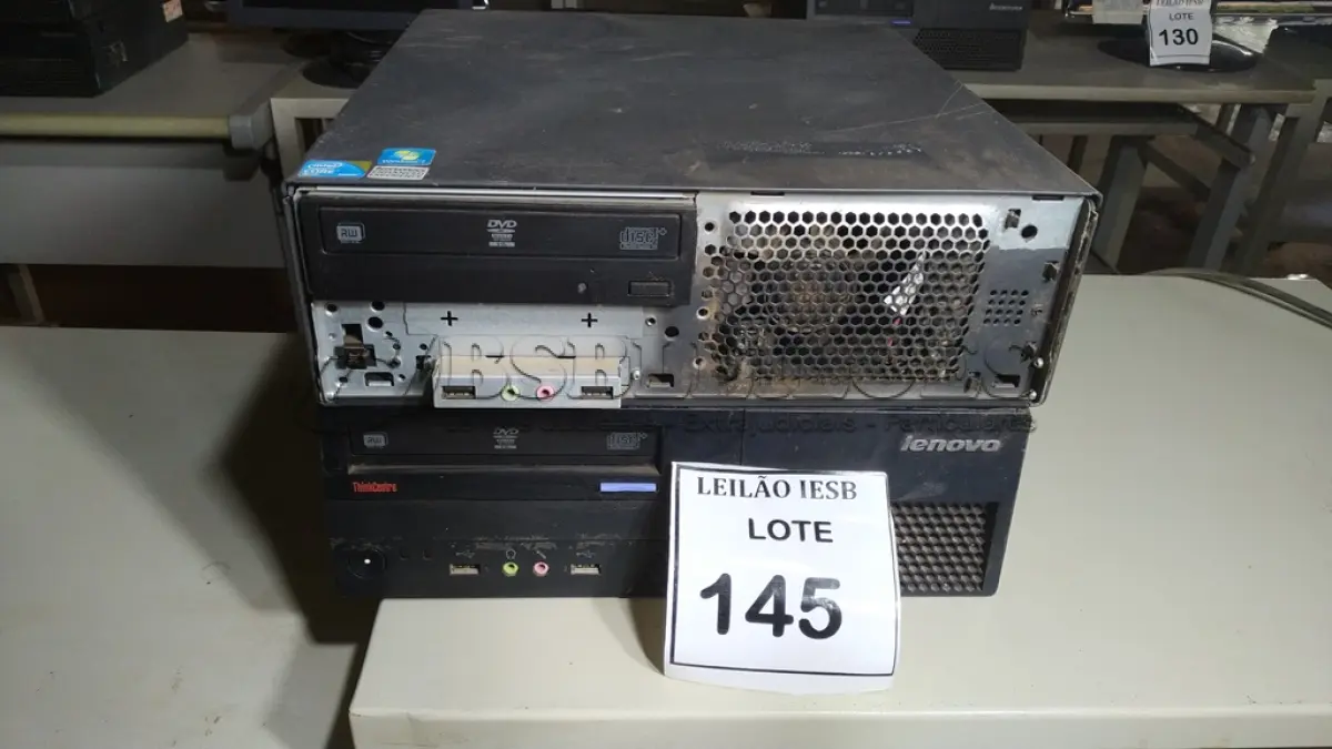 LOTE 145 - 02 CPU LENOVO. (NO ESTADO) ATENÇÃO! FAZER A VISITAÇÃO ANTES DE ARREMATAR, NÃO SABEMOS SE FUNCIONA, LEILÃO NÃO TEM GARANTIA E NEM DEVOLUÇÃO, SUJEITO A POSSÍVEIS AVARIAS VISÍVEIS/OCULTAS E/OU AUSÊNCIA DE COMPONENTES.