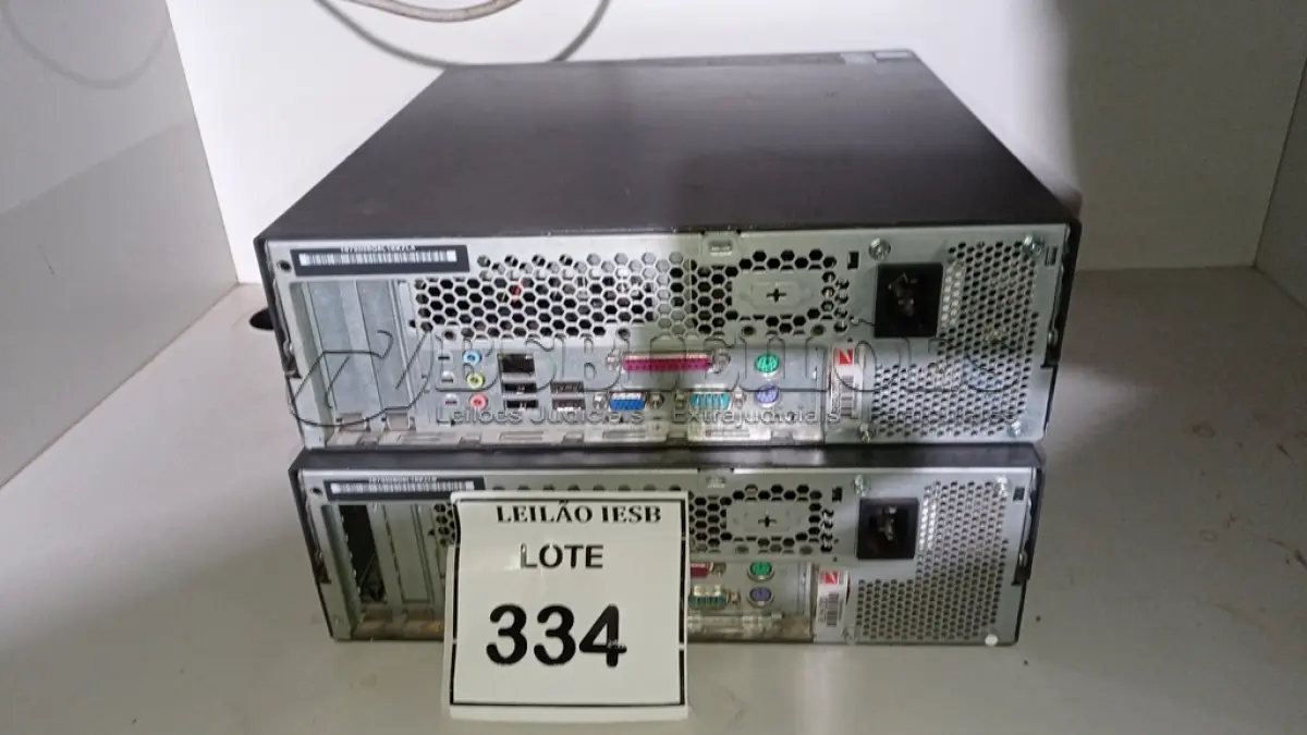 LOTE 334 - 02 CPUS LENOVO. (NO ESTADO) ATENÇÃO! FAZER A VISITAÇÃO ANTES DE ARREMATAR, NÃO SABEMOS SE FUNCIONA, LEILÃO NÃO TEM GARANTIA E NEM DEVOLUÇÃO, SUJEITO A POSSÍVEIS AVARIAS VISÍVEIS/OCULTAS E/OU AUSÊNCIA DE COMPONENTES.