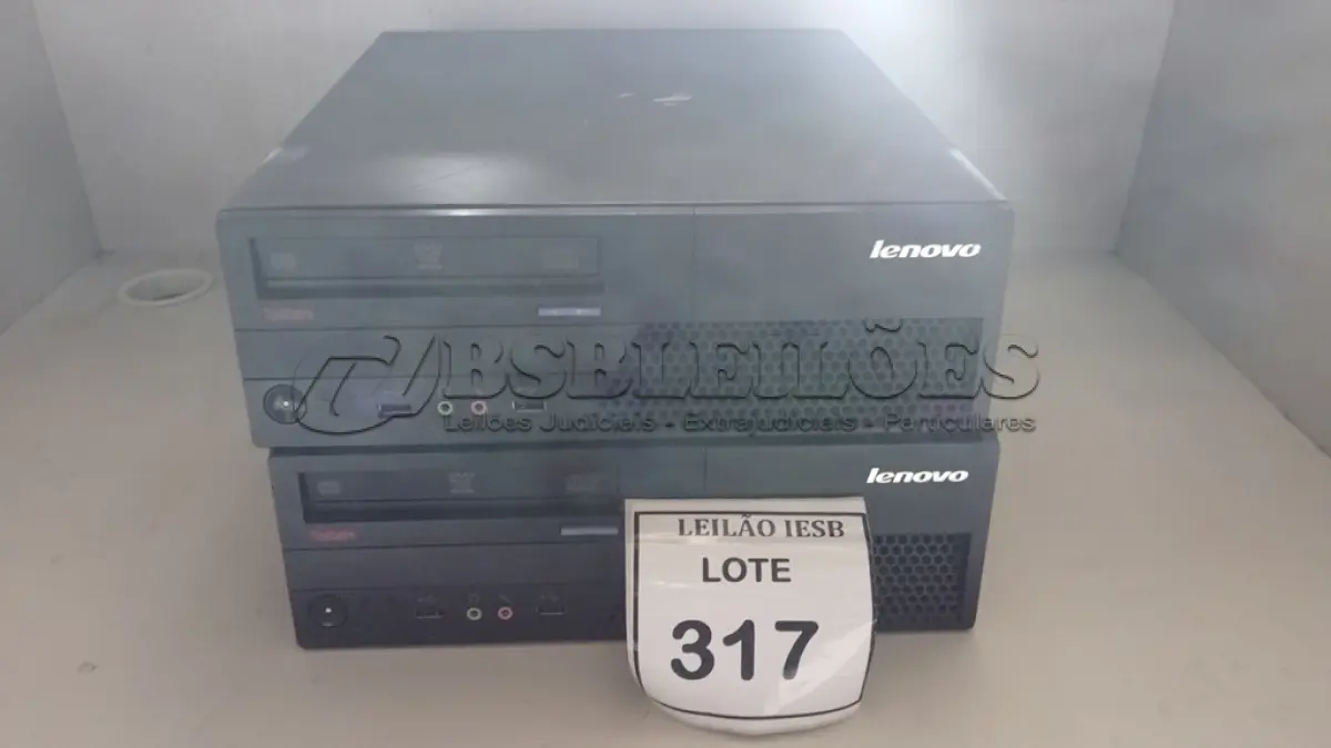 LOTE 317 - 02 CPUS LENOVO. (NO ESTADO) ATENÇÃO! FAZER A VISITAÇÃO ANTES DE ARREMATAR, NÃO SABEMOS SE FUNCIONA, LEILÃO NÃO TEM GARANTIA E NEM DEVOLUÇÃO, SUJEITO A POSSÍVEIS AVARIAS VISÍVEIS/OCULTAS E/OU AUSÊNCIA DE COMPONENTES.