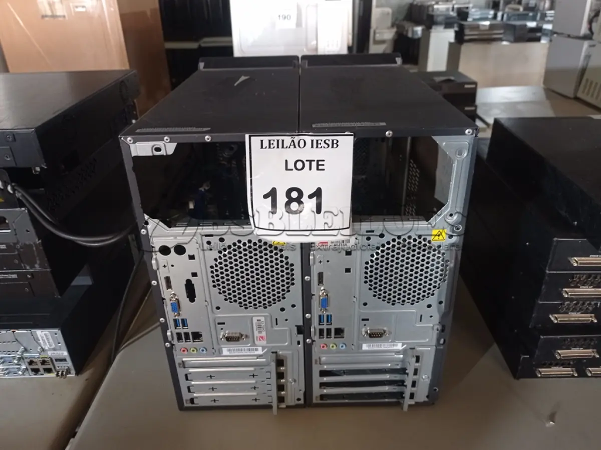 LOTE 181 - 02 CPUS LENOVO. (NO ESTADO) ATENÇÃO! FAZER A VISITAÇÃO ANTES DE ARREMATAR, NÃO SABEMOS SE FUNCIONA, LEILÃO NÃO TEM GARANTIA E NEM DEVOLUÇÃO, SUJEITO A POSSÍVEIS AVARIAS VISÍVEIS/OCULTAS E/OU AUSÊNCIA DE COMPONENTES.
