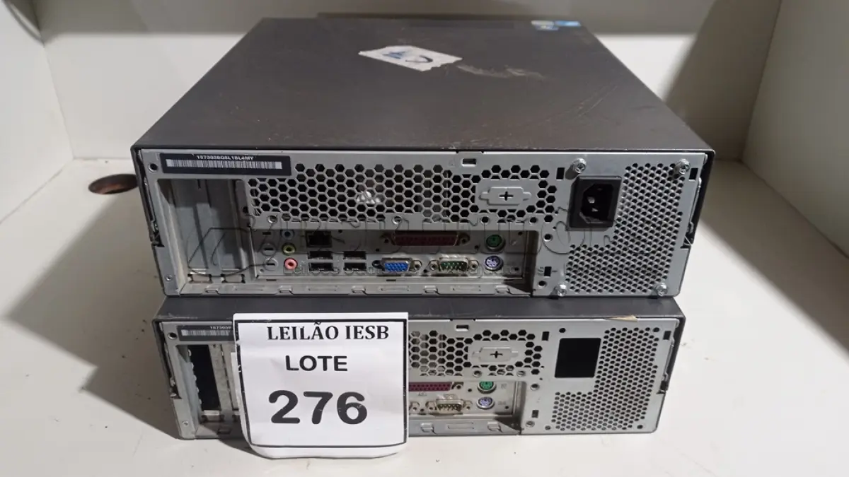 LOTE 276 - 02 CPUS LENOVO. (NO ESTADO) ATENÇÃO! FAZER A VISITAÇÃO ANTES DE ARREMATAR, NÃO SABEMOS SE FUNCIONA, LEILÃO NÃO TEM GARANTIA E NEM DEVOLUÇÃO, SUJEITO A POSSÍVEIS AVARIAS VISÍVEIS/OCULTAS E/OU AUSÊNCIA DE COMPONENTES.