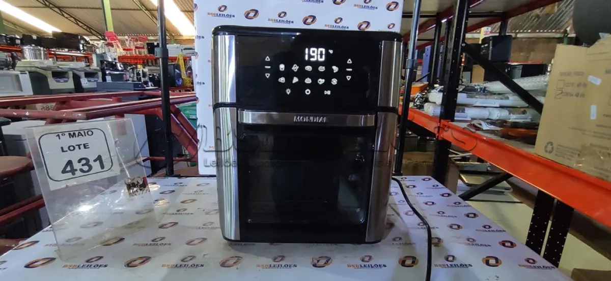 LOTE 431 - 01 AIR FRYER / FORNO 12L 220V MARCA MONDIAL. (NO ESTADO) ATENÇÃO! FAZER A VISITAÇÃO ANTES DE ARREMATAR, NÃO SABEMOS SE FUNCIONA, LEILÃO NÃO TEM GARANTIA E NEM DEVOLUÇÃO, SUJEITO A POSSÍVEIS AVARIAS VISÍVEIS/OCULTAS E/OU AUSÊNCIA DE COMPONENTES.