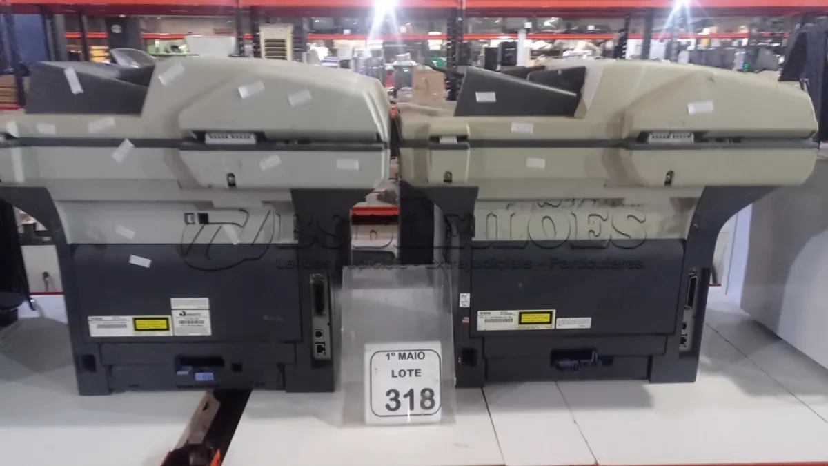 LOTE 318 - 02 IMPRESSORAS MULTIFUNCIONAIS MODELO MFC-8480DN MARCA BROTHER. (NO ESTADO) ATENÇÃO! FAZER A VISITAÇÃO ANTES DE ARREMATAR, NÃO SABEMOS SE FUNCIONA, LEILÃO NÃO TEM GARANTIA E NEM DEVOLUÇÃO, SUJEITO A POSSÍVEIS AVARIAS VISÍVEIS/OCULTAS E/OU AUSÊNCIA DE COMPONENTES.