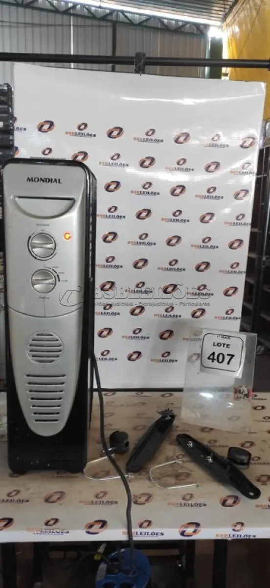LOTE 407 - 01 AQUECEDOR 220V MARCA MONDIAL. (NO ESTADO) ATENÇÃO! FAZER A VISITAÇÃO ANTES DE ARREMATAR, NÃO SABEMOS SE FUNCIONA, LEILÃO NÃO TEM GARANTIA E NEM DEVOLUÇÃO, SUJEITO A POSSÍVEIS AVARIAS VISÍVEIS/OCULTAS E/OU AUSÊNCIA DE COMPONENTES.
