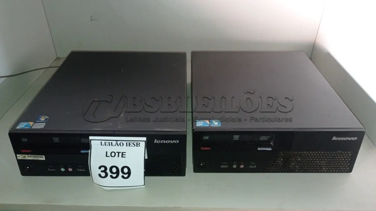 LOTE 399 - 02 CPUS LENOVO. (NO ESTADO) ATENÇÃO! FAZER A VISITAÇÃO ANTES DE ARREMATAR, NÃO SABEMOS SE FUNCIONA, LEILÃO NÃO TEM GARANTIA E NEM DEVOLUÇÃO, SUJEITO A POSSÍVEIS AVARIAS VISÍVEIS/OCULTAS E/OU AUSÊNCIA DE COMPONENTES.