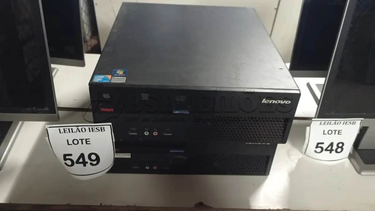 LOTE 549 - 02 CPUS LENOVO. (NO ESTADO) ATENÇÃO! FAZER A VISITAÇÃO ANTES DE ARREMATAR, NÃO SABEMOS SE FUNCIONA, LEILÃO NÃO TEM GARANTIA E NEM DEVOLUÇÃO, SUJEITO A POSSÍVEIS AVARIAS VISÍVEIS/OCULTAS E/OU AUSÊNCIA DE COMPONENTES.