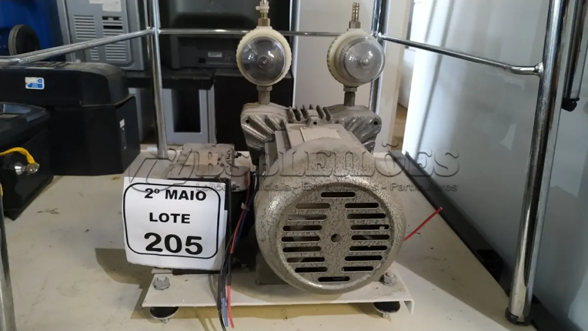 LOTE 205 - 01 MOTOR A VÁCUO. (NO ESTADO) ATENÇÃO! FAZER A VISITAÇÃO ANTES DE ARREMATAR, NÃO SABEMOS SE FUNCIONA, LEILÃO NÃO TEM GARANTIA E NEM DEVOLUÇÃO, SUJEITO A POSSÍVEIS AVARIAS VISÍVEIS/OCULTAS E/OU AUSÊNCIA DE COMPONENTES.