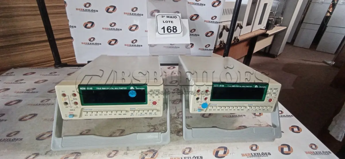 LOTE 168 - 02 MULTÍMETROS DIGITAIS DE BANCADA MODELO TRUE RMS MDM-8146 MARCA MINIPA. (NO ESTADO) ATENÇÃO! FAZER A VISITAÇÃO ANTES DE ARREMATAR, NÃO SABEMOS SE FUNCIONA, LEILÃO NÃO TEM GARANTIA E NEM DEVOLUÇÃO, SUJEITO A POSSÍVEIS AVARIAS VISÍVEIS/OCULTAS E/OU AUSÊNCIA DE COMPONENTES.