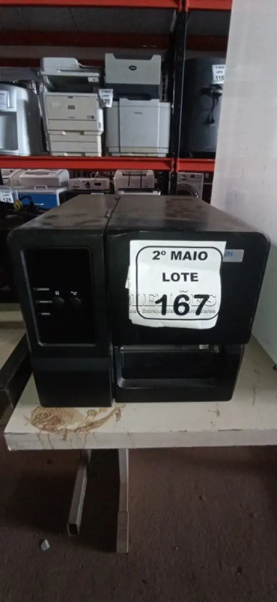 LOTE 167 - 01 IMPRESSORA DE ETIQUETAS MARCA ELGIN. (NO ESTADO) ATENÇÃO! FAZER A VISITAÇÃO ANTES DE ARREMATAR, NÃO SABEMOS SE FUNCIONA, LEILÃO NÃO TEM GARANTIA E NEM DEVOLUÇÃO, SUJEITO A POSSÍVEIS AVARIAS VISÍVEIS/OCULTAS E/OU AUSÊNCIA DE COMPONENTES.