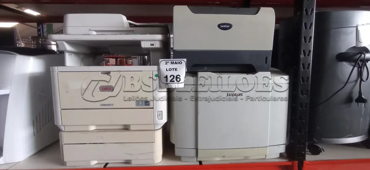 LOTE 126 - 04 IMPRESSORAS DE MARCAS E MODELOS DIVERSOS. (NO ESTADO) ATENÇÃO! FAZER A VISITAÇÃO ANTES DE ARREMATAR, NÃO SABEMOS SE FUNCIONA, LEILÃO NÃO TEM GARANTIA E NEM DEVOLUÇÃO, SUJEITO A POSSÍVEIS AVARIAS VISÍVEIS/OCULTAS E/OU AUSÊNCIA DE COMPONENTES.