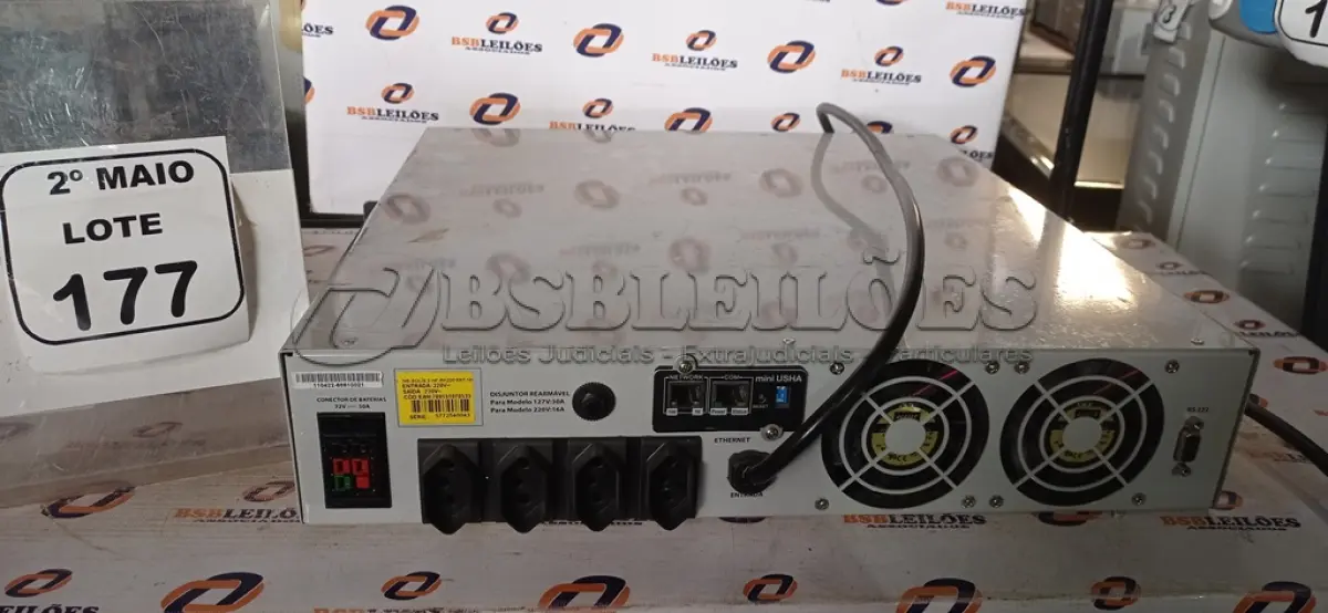 LOTE 177 - 01 NOBREAK MARCA MICROSOL. (NO ESTADO) ATENÇÃO! FAZER A VISITAÇÃO ANTES DE ARREMATAR, NÃO SABEMOS SE FUNCIONA, LEILÃO NÃO TEM GARANTIA E NEM DEVOLUÇÃO, SUJEITO A POSSÍVEIS AVARIAS VISÍVEIS/OCULTAS E/OU AUSÊNCIA DE COMPONENTES.