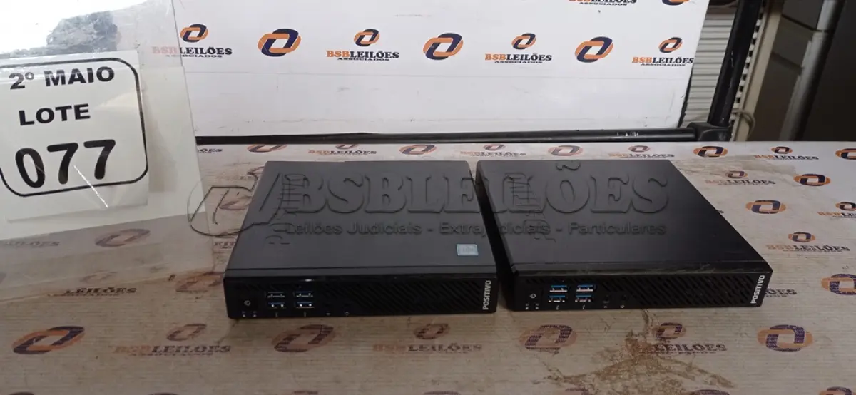 LOTE 077 - 02 MINIS PC SERIE ELITEDESK MARCA HP. (NO ESTADO) ATENÇÃO! FAZER A VISITAÇÃO ANTES DE ARREMATAR, NÃO SABEMOS SE FUNCIONA, LEILÃO NÃO TEM GARANTIA E NEM DEVOLUÇÃO, SUJEITO A POSSÍVEIS AVARIAS VISÍVEIS/OCULTAS E/OU AUSÊNCIA DE COMPONENTES.
