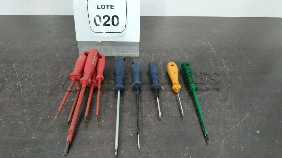 LOTE 020 - 13 CHAVES DE FENDA E 01 CHAVE PHILIPS, (NO ESTADO) ATENÇÃO! FAZER A VISITAÇÃO ANTES DE ARREMATAR, NÃO SABEMOS SE FUNCIONA, LEILÃO NÃO TEM GARANTIA E NEM DEVOLUÇÃO, SUJEITO A POSSÍVEIS AVARIAS VISÍVEIS/OCULTAS E/OU AUSÊNCIA DE COMPONENTES.