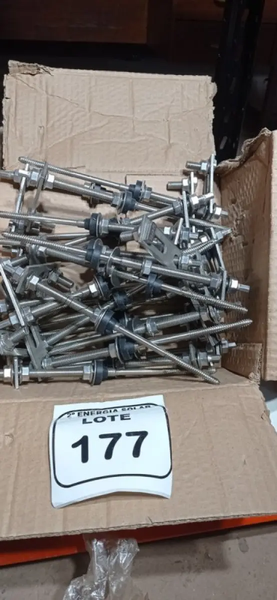 LOTE 177 - 02 CAIXAS COM PARAFUSOS DE FIXAÇÃO METÁLICO M10 X 250MM AÇO INOX.  (NO ESTADO) ATENÇÃO! FAZER A VISITAÇÃO ANTES DE ARREMATAR, NÃO SABEMOS SE FUNCIONA, LEILÃO NÃO TEM GARANTIA E NEM DEVOLUÇÃO, SUJEITO A POSSÍVEIS AVARIAS VISÍVEIS/OCULTAS E/OU AUSÊNCIA DE COMPONENTES.