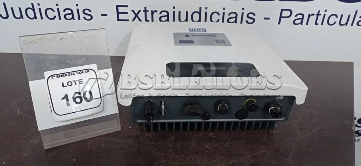 LOTE 160 - 01 INVERSOR SOLAR WEG SIW200G M080 WO. (NO ESTADO) ATENÇÃO! FAZER A VISITAÇÃO ANTES DE ARREMATAR, NÃO SABEMOS SE FUNCIONA, LEILÃO NÃO TEM GARANTIA E NEM DEVOLUÇÃO, SUJEITO A POSSÍVEIS AVARIAS VISÍVEIS/OCULTAS