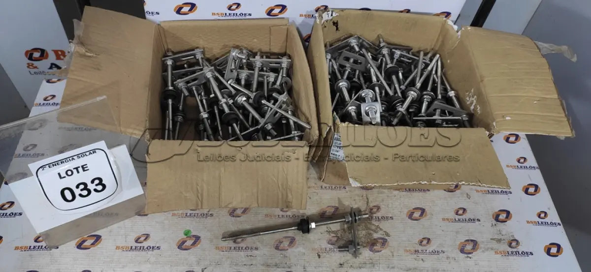 LOTE 033 - 02 CAIXAS COM PARAFUSOS DE FIXAÇÃO METÁLICO M10 X 250MM AÇO INOX.  (NO ESTADO) ATENÇÃO! FAZER A VISITAÇÃO ANTES DE ARREMATAR, NÃO SABEMOS SE FUNCIONA, LEILÃO NÃO TEM GARANTIA E NEM DEVOLUÇÃO, SUJEITO A POSSÍVEIS AVARIAS VISÍVEIS/OCULTAS E/OU AUSÊNCIA DE COMPONENTES.