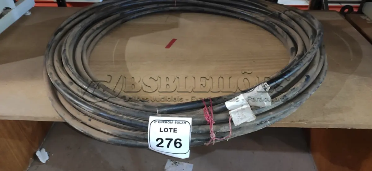 LOTE 276 - 37M DE FIO ISOLADO EM ALUMÍNIO PRETO 150MM. (NO ESTADO) ATENÇÃO! FAZER A VISITAÇÃO ANTES DE ARREMATAR, NÃO SABEMOS SE FUNCIONA, LEILÃO NÃO TEM GARANTIA E NEM DEVOLUÇÃO, SUJEITO A POSSÍVEIS AVARIAS VISÍVEIS/OCULTAS