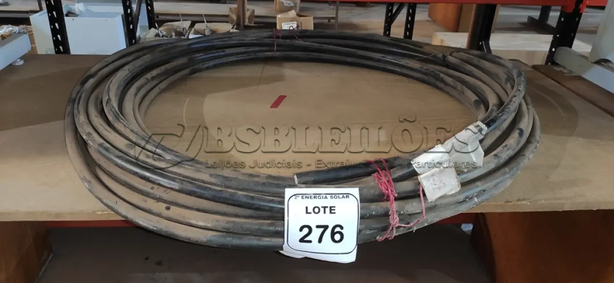 LOTE 276 - 37M DE FIO ISOLADO EM ALUMÍNIO PRETO 150MM. (NO ESTADO) ATENÇÃO! FAZER A VISITAÇÃO ANTES DE ARREMATAR, NÃO SABEMOS SE FUNCIONA, LEILÃO NÃO TEM GARANTIA E NEM DEVOLUÇÃO, SUJEITO A POSSÍVEIS AVARIAS VISÍVEIS/OCULTAS