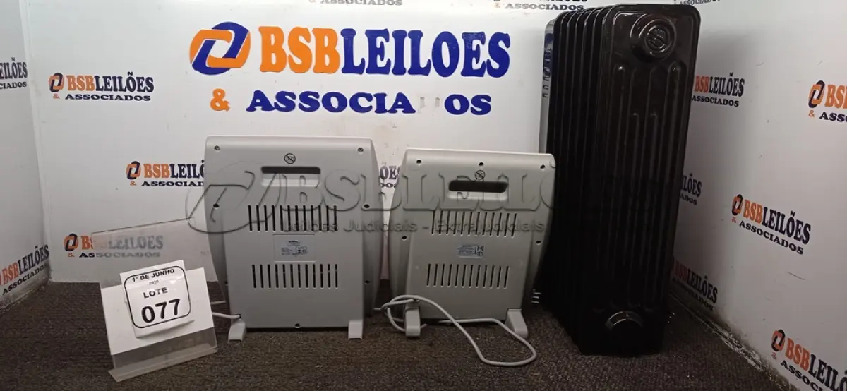 LOTE 077 - 03 AQUECEDORES 220V MARCA MONDIAL DE MODELOS DIVERSOS. (NO ESTADO) ATENÇÃO! FAZER A VISITAÇÃO ANTES DE ARREMATAR, NÃO SABEMOS SE FUNCIONA, LEILÃO NÃO TEM GARANTIA E NEM DEVOLUÇÃO, SUJEITO A POSSÍVEIS AVARIAS VISÍVEIS/OCULTAS E/OU AUSÊNCIA DE COMPONENTES.