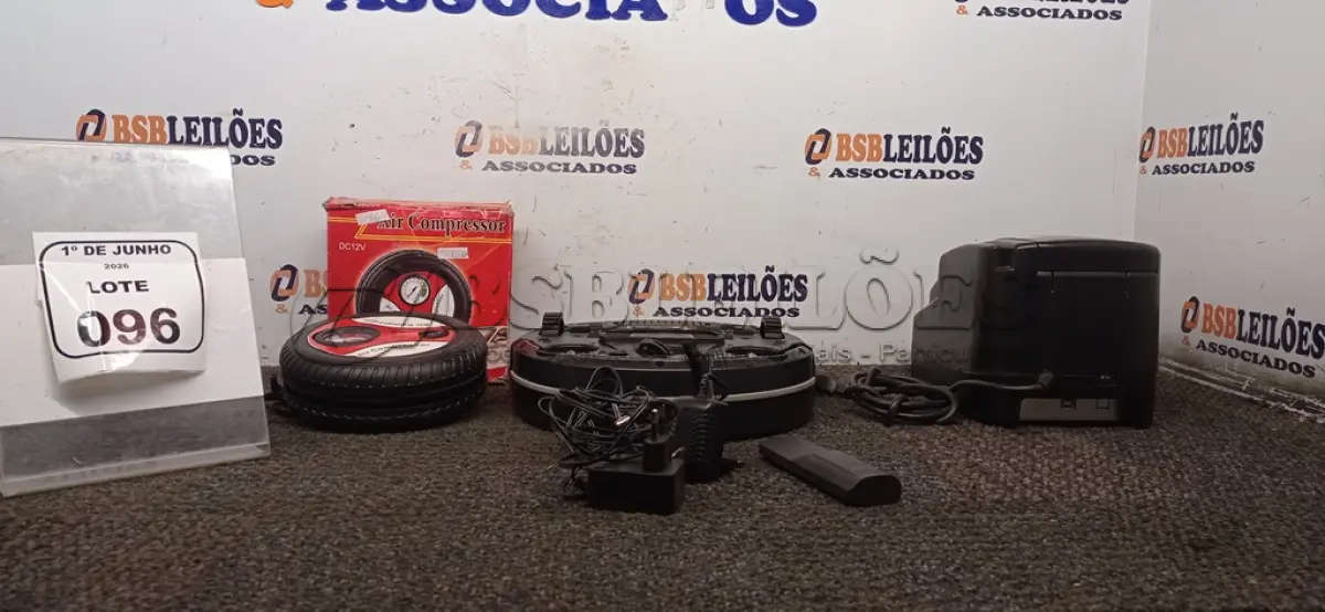 LOTE 096 - 01 ASPIRADOR ROBÔ MARCA MONDIAL, 01 COMPRESSOR DE AR E 01 IMPRESSORA DE CUPOM. (NO ESTADO) ATENÇÃO! FAZER A VISITAÇÃO ANTES DE ARREMATAR, NÃO SABEMOS SE FUNCIONA, LEILÃO NÃO TEM GARANTIA E NEM DEVOLUÇÃO, SUJEITO A POSSÍVEIS AVARIAS VISÍVEIS/OCULTAS E/OU AUSÊNCIA DE COMPONENTES.