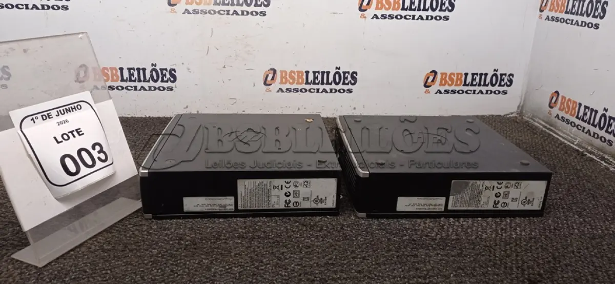 LOTE 003 - 02 MINIS PC   MARCA HP I3. (NO ESTADO) ATENÇÃO! FAZER A VISITAÇÃO ANTES DE ARREMATAR, NÃO SABEMOS SE FUNCIONA, LEILÃO NÃO TEM GARANTIA E NEM DEVOLUÇÃO, SUJEITO A POSSÍVEIS AVARIAS VISÍVEIS/OCULTAS E/OU AUSÊNCIA DE COMPONENTES.
