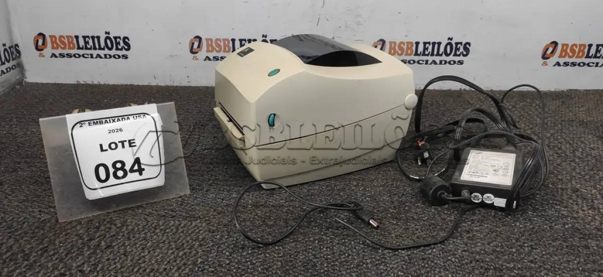 LOTE 084 - 01 IMPRESSORA ZEBRA PRINTER-S/N:45A081200840. (NO ESTADO EM QUE SE ENCONTRA. SUJEITO A AVARIAS OCULTAS/VISÍVEIS.)